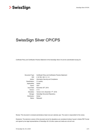 SwissSign Silver CP/CPS