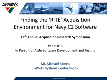 Finding The ‘RITE’ Acquisition Environment For Navy C2 .