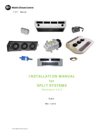 INSTALLATION MANUAL For SPLIT SYSTEMS - Home MCC 