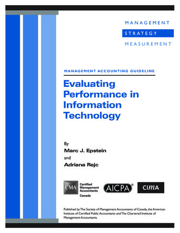 Evaluating Performance In Information Technology