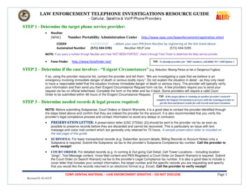LAW ENFORCEMENT TELEPHONE INVESTIGATIONS 