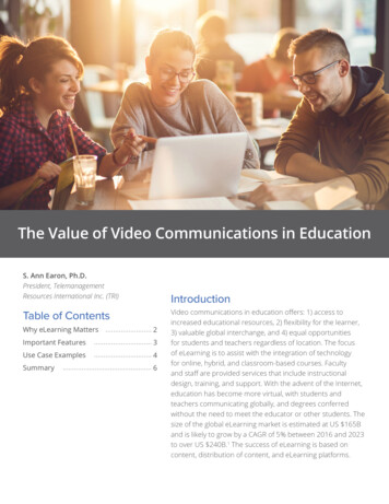 The Value Of Video Communications In Education - Slu.zoom.us
