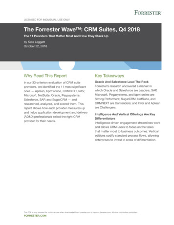 The Forrester Wave : CRM Suites, Q4 2018