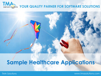 Sample Healthcare Applications - TMA Solutions