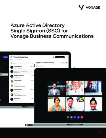 Azure Active Directory Single Sign-on (SSO) For Vonage .