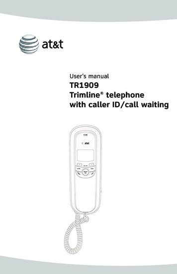 User’s Manual TR1909 Trimline Telephone With Caller ID .