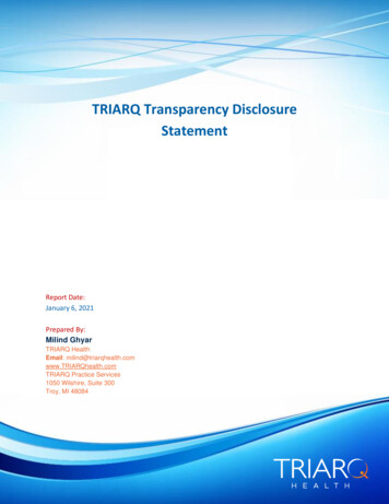 TRIARQ Transparency Disclosure Statement