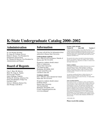 K-State Undergraduate Catalog 2000–2002
