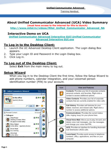 About Unified Communicator Advanced (UCA) Video Summary