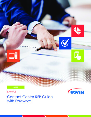 Contact Center RFP Guide With Foreword - USAN