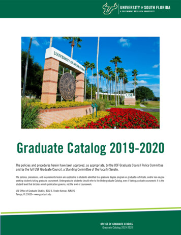 Graduate Catalog 2019-2020 - USF