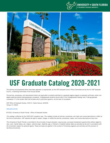 USF Graduate Catalog 2020-2021
