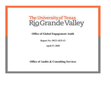 Office Of Global Engagement Audit - UT System