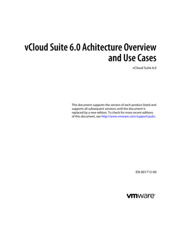 VCloud Suite 6.0 Achitecture Overview And Use Cases .