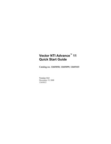 Vector NTI Advance 11 Quick Start Guide