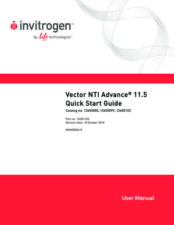 Vector NTI Advance 11.5 Quick Start Guide