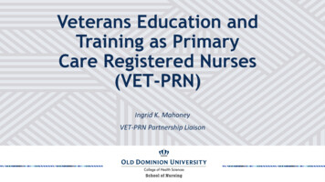 Veterans Education And Training As Primary Care 