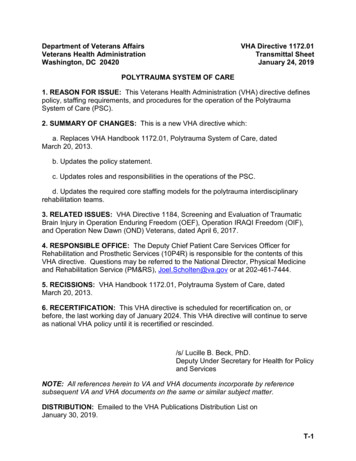 VHA Directive 1172.01, Polytrauma System Of Care