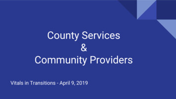 Community Providers County Services