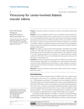 Vitrectomy For Center-involved Diabetic Macular Edema