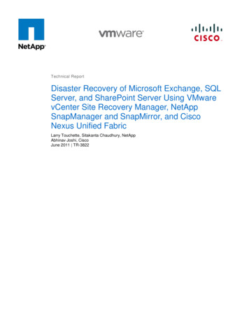 Technical Report Disaster Recovery Of Microsoft Exchange .