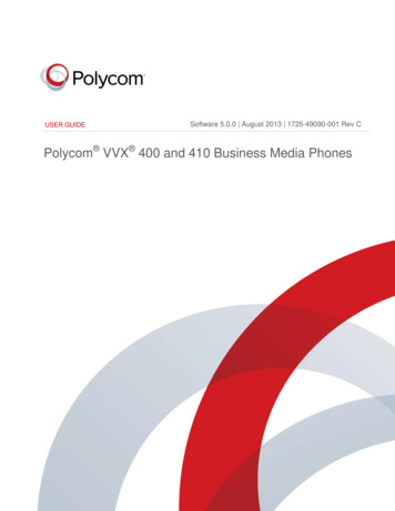 Polycom VVX 400 And 410 Business Media Phones User Guide
