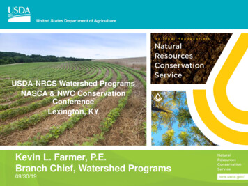 USDA-NRCS Watershed Programs NASCA & NWC 