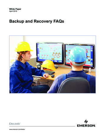 Backup And Recovery FAQs - Emerson