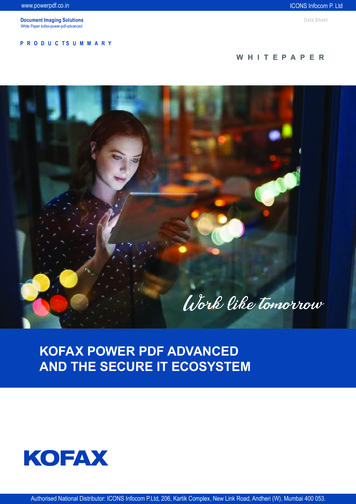 KOFAX POWER PDF ADVANCED AND THE SECURE IT 