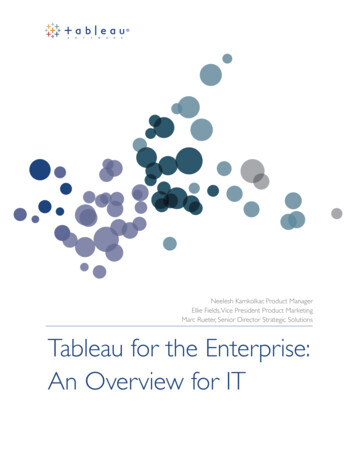 Tableau For The Enterprise: An Overview For IT