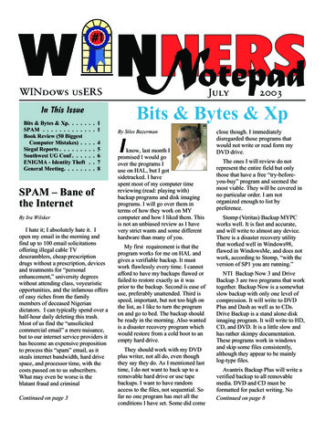 WINdows UsERS July 2003 In This Issue Bits & Bytes & Xp
