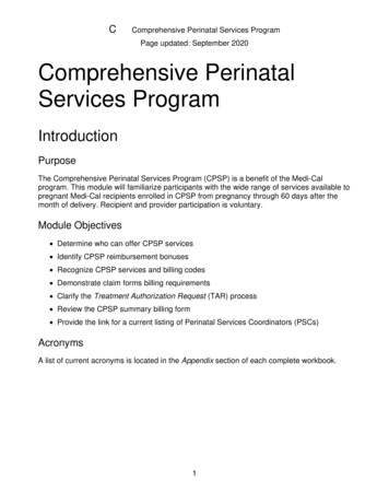 Comprehensive Perinatal Services Program