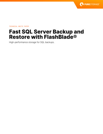 TECHNICAL WHITE PAPER Fast SQL Server Backup And 
