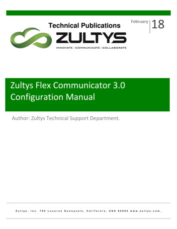 Zultys Flex Communicator 3.0 Configuration Manual