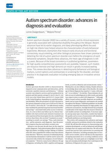 Autism Spectrum Disorder: Advances In Diagnosis And Evaluation