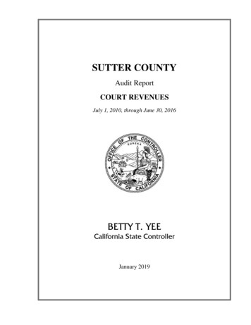 Sutter County Court Revenues