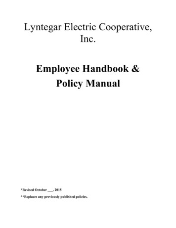 Employee Handbook & Policy Manual - Lyntegar