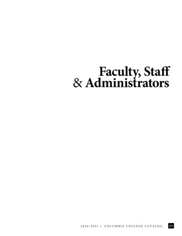 Faculty, Staff Administrators - Columbia College