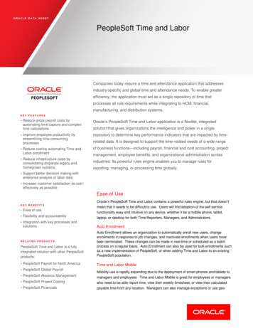 PeopleSoft Time And Labor - Oracle