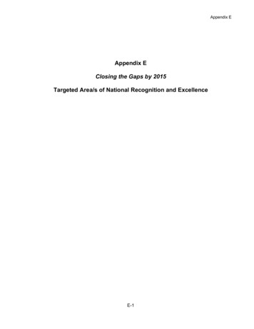 Closing The Gaps By 2015: 2004 Progress Report - Appendix E