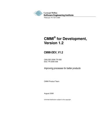 CMMI For Development, Version 1