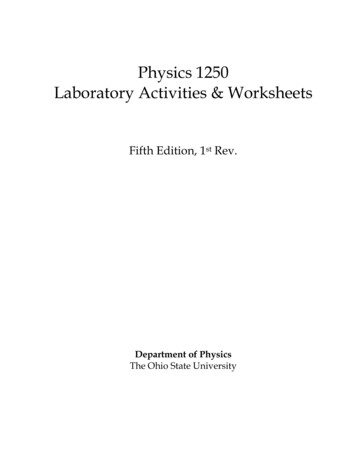 Physics 1250 Laboratory Activities & Worksheets
