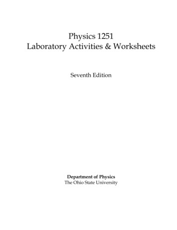 Physics 1251 Laboratory Activities & Worksheets