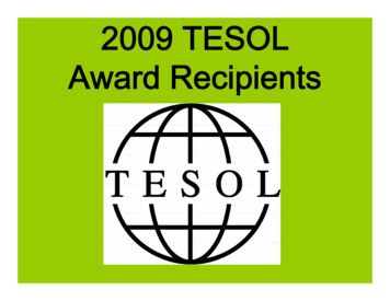 2009 TESOL Award Recipients