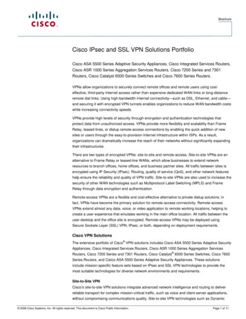 Cisco IPsec And SSL VPN Solutions Portfolio