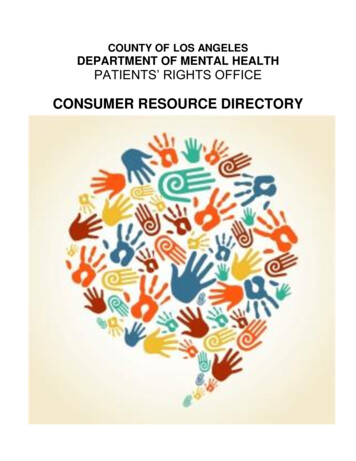 Mental Health Consumer Resource Directory