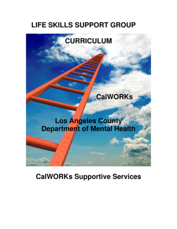LIFE SKILLS SUPPORT GROUP CURRICULUM