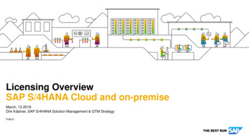 Licensing Overview SAP S/4HANA Cloud And On-premise