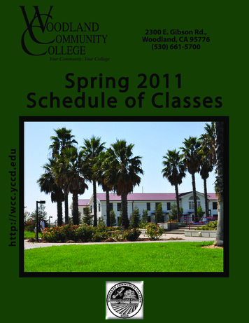 Your Community, Your College Spring 2011 Schedule Of Classes