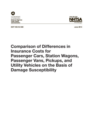 Comparison Of Differences In Insurance Costs For Passenger .